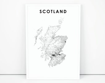 Scotland map Etsy graphic relating to Printable Map of Scotland named Scotland map Etsy